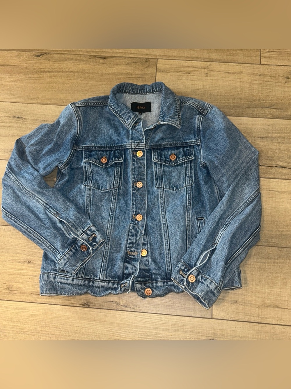 Quince Denim Jacket Blue Bomber Trucker Cowgirl  Transitional College Grunge M